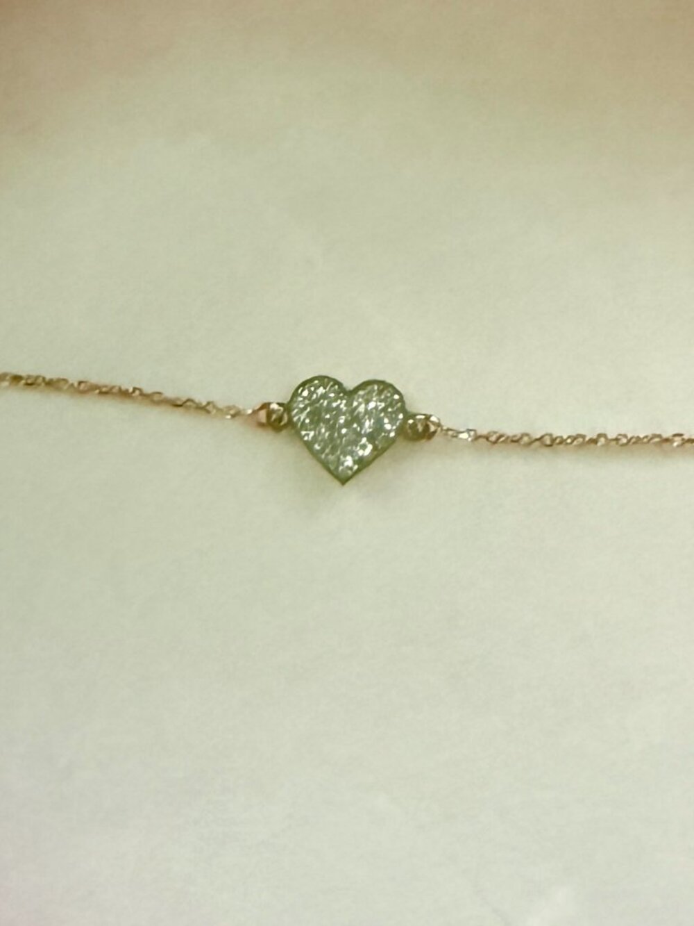 Histoire d’Or 9K 375 Yellow Gold Diamond Heart Bracelet 7” NEW in Box France